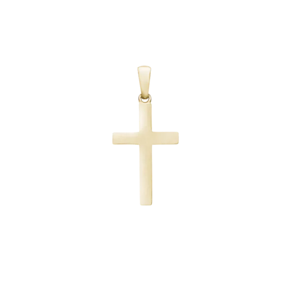 Krossur, gyltur, 13x19,5mm, sterling silvur (uttan ketu)