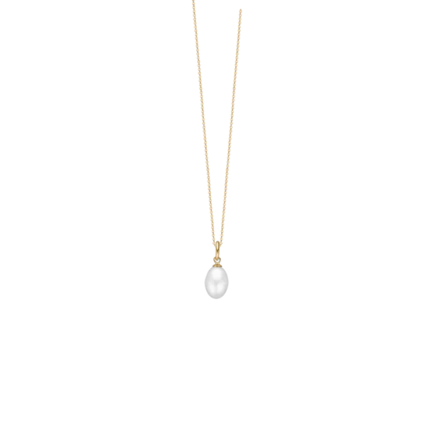 Hálsketa v/perlu, gylt, 45cm, sterling silvur