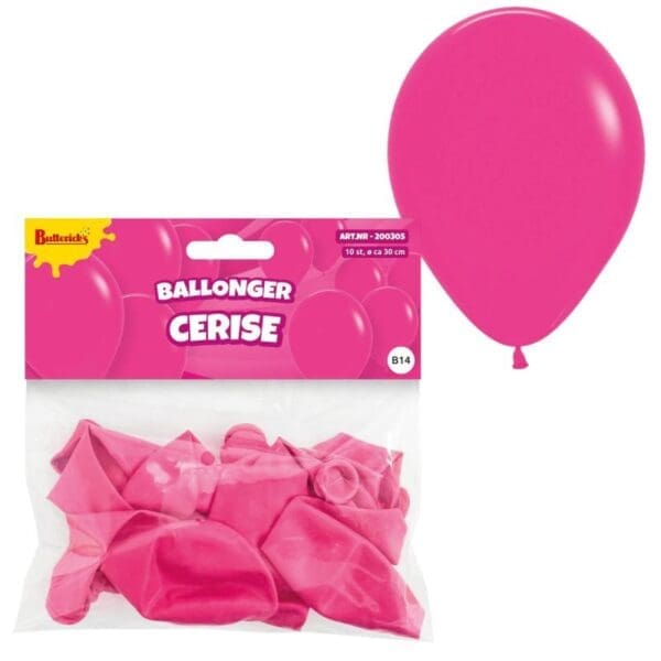 Ballónir cerise 30cm, 10 stk