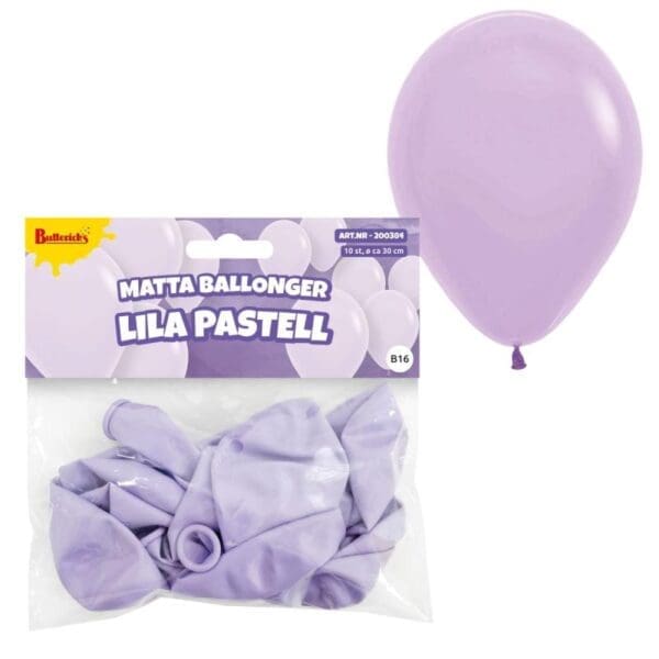 Ballónir pastel lilla 30 cm, 10 stk