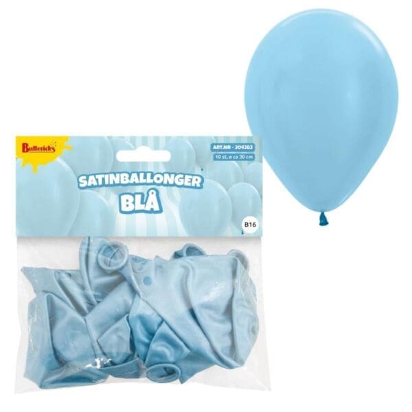 Ballónir ljósabláar 30cm, 10 stk