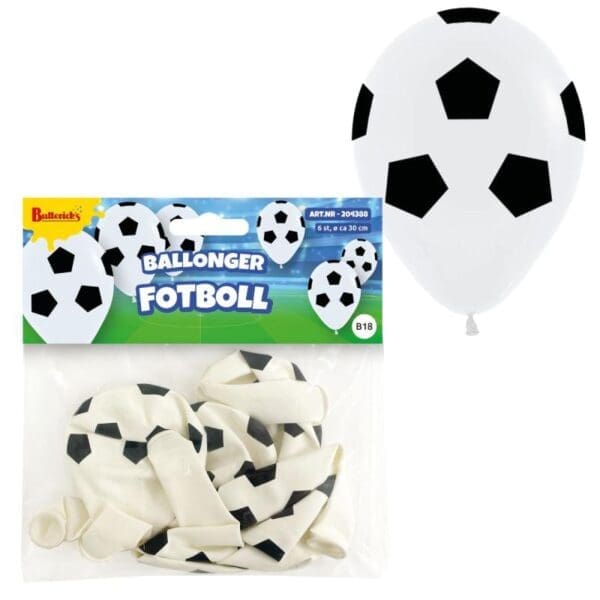 Ballónir fótbóltur 30cm, 6 stk