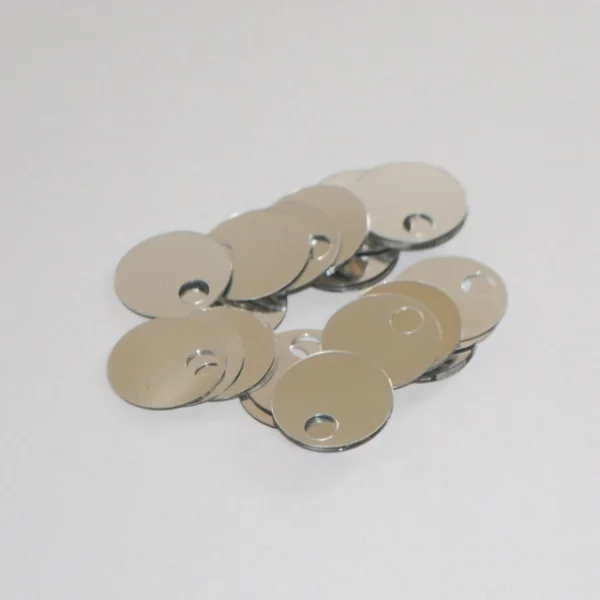 Paillettir 20mm, 50 stk, silvur
