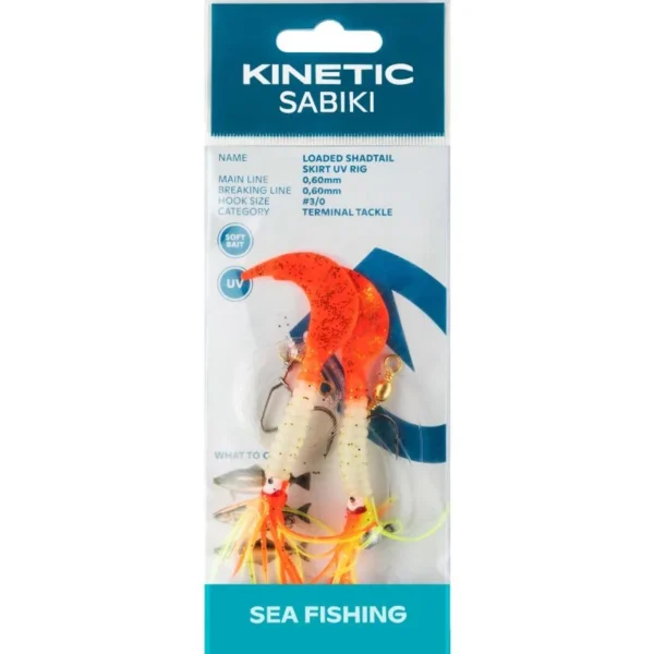 SABIKI LOADED SHADTAIL SKIRT UV #3/0 130CM 0.60MM 0.60MM YELLOW/GLITTER 1PC